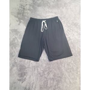 Polo Ralph Lauren Sz L Sleep Shorts Mens Black Drawstring Grey Pony Soft C20-30
